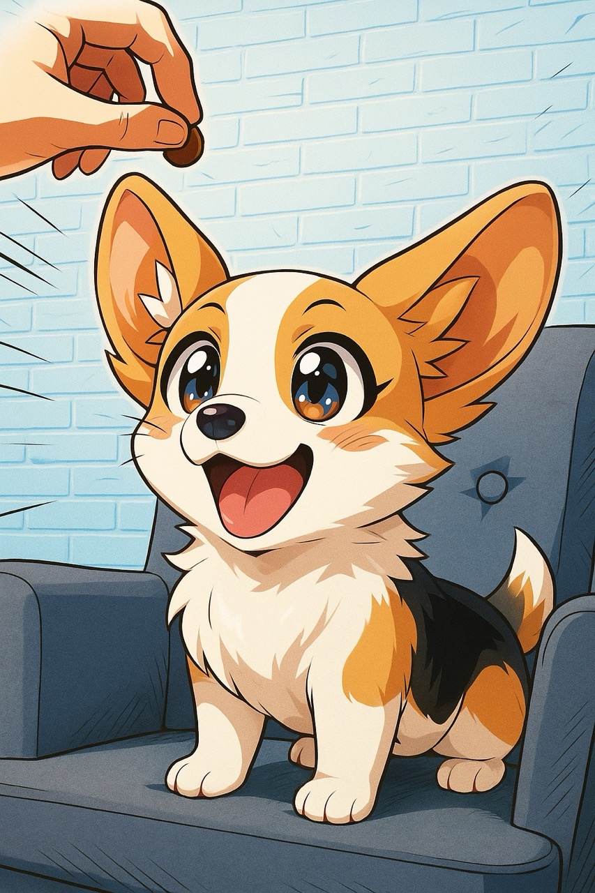 Dog transformed into Anime style