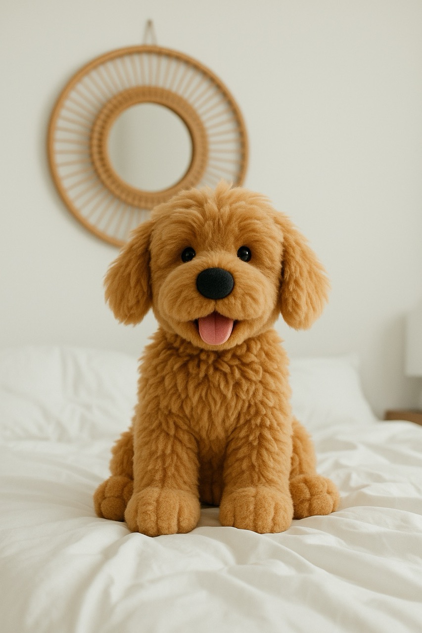Dog transformed into toy figure
